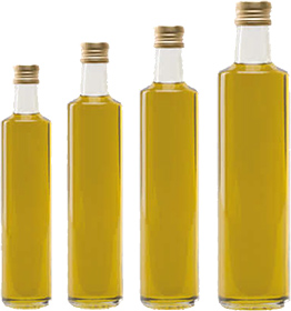 Botellas de aceite dorica